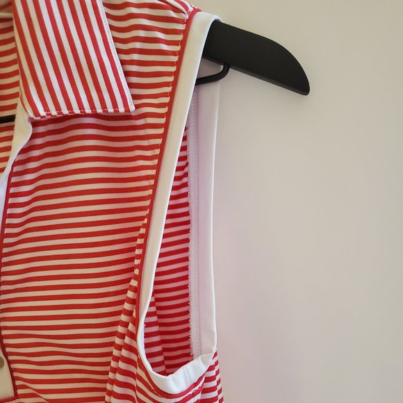 EP Pro Tour Tech Sleeveless Women's Golf Shirt Red and White Stripes Size M - Picture 6 of 12